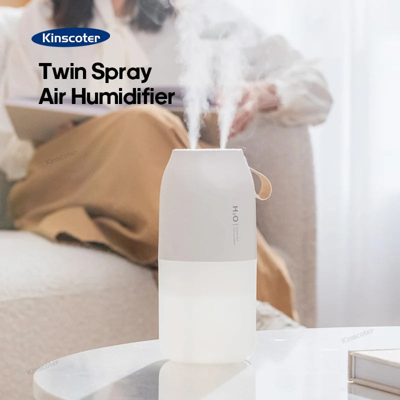 KINSCOTER Ultrasonic Air Humidifier 300ml 2000mAh Battery USB Sprayer Diffuser Releases Smooth Water Mists for Home Office Quick Pick Grocers